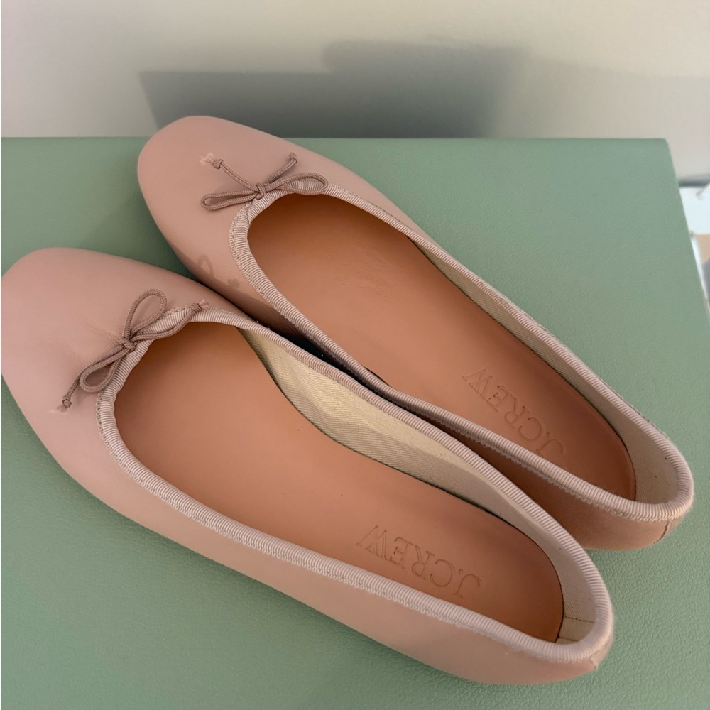 J. Crew Blush ballet flats with Bow Detail